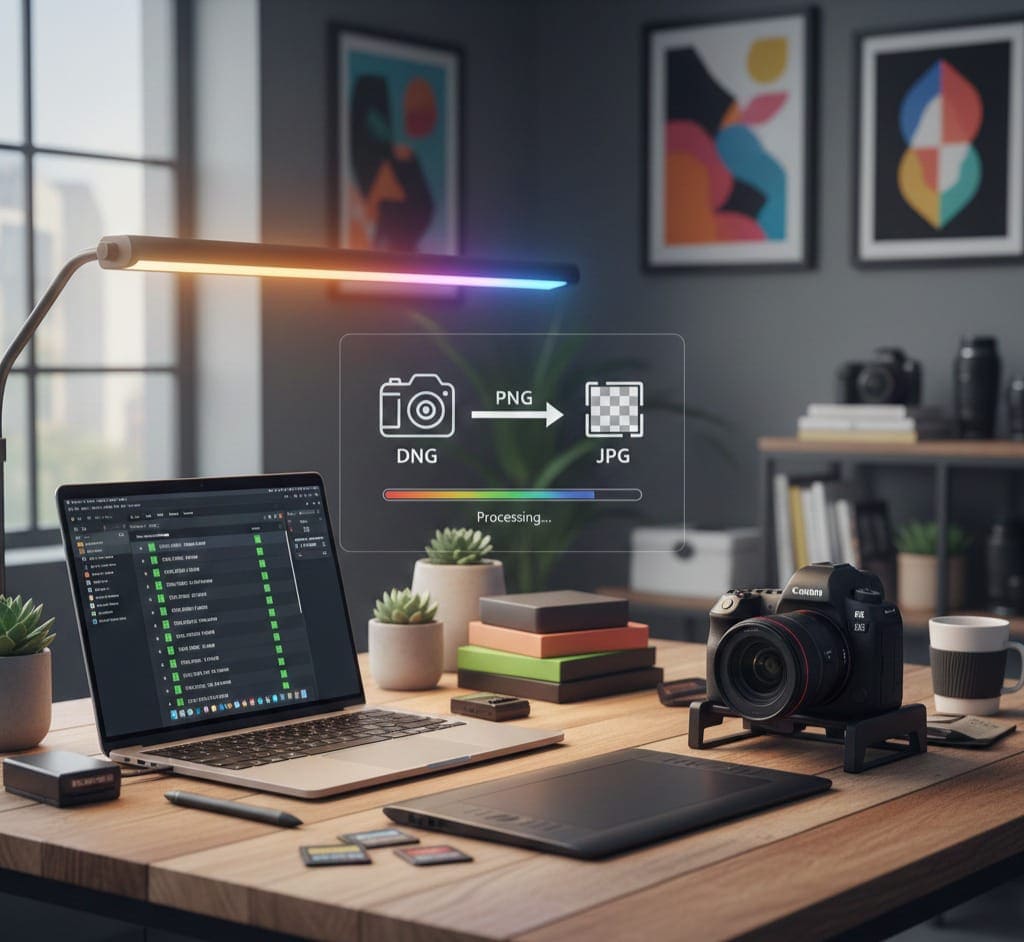 Convert DNG to Images Online Instantly – Free DNG to PNG/JPG Tool & No Registration