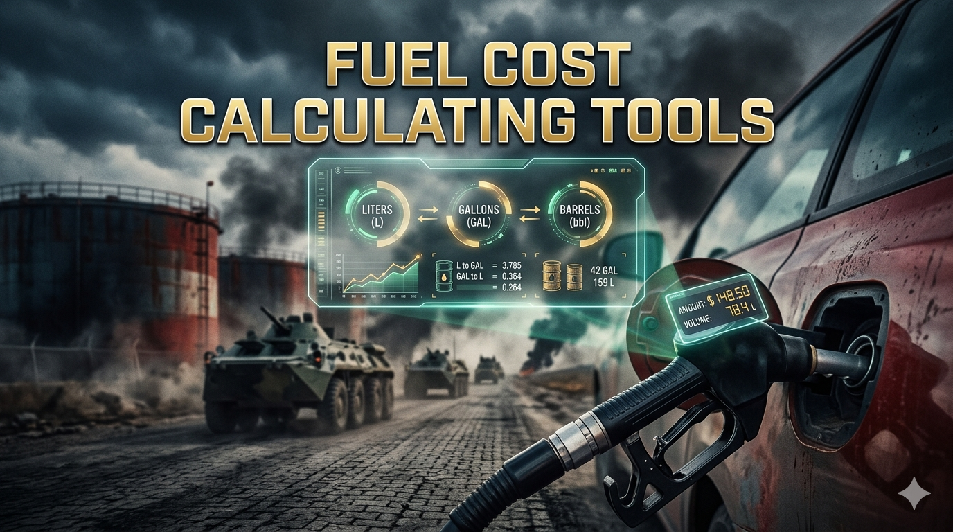 Calculate Rising Fuel Cost To Liter, Gallon, and Barrel Metrics in These War Times