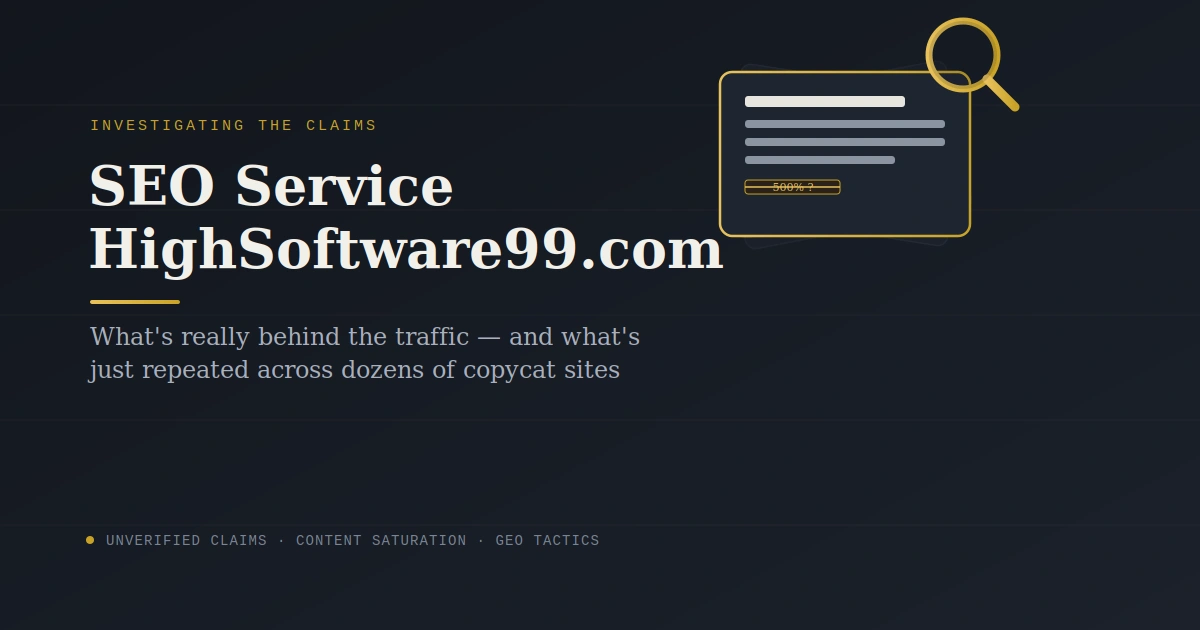 SEO Service HighSoftware99.com: What's Really Behind the Traffic Story